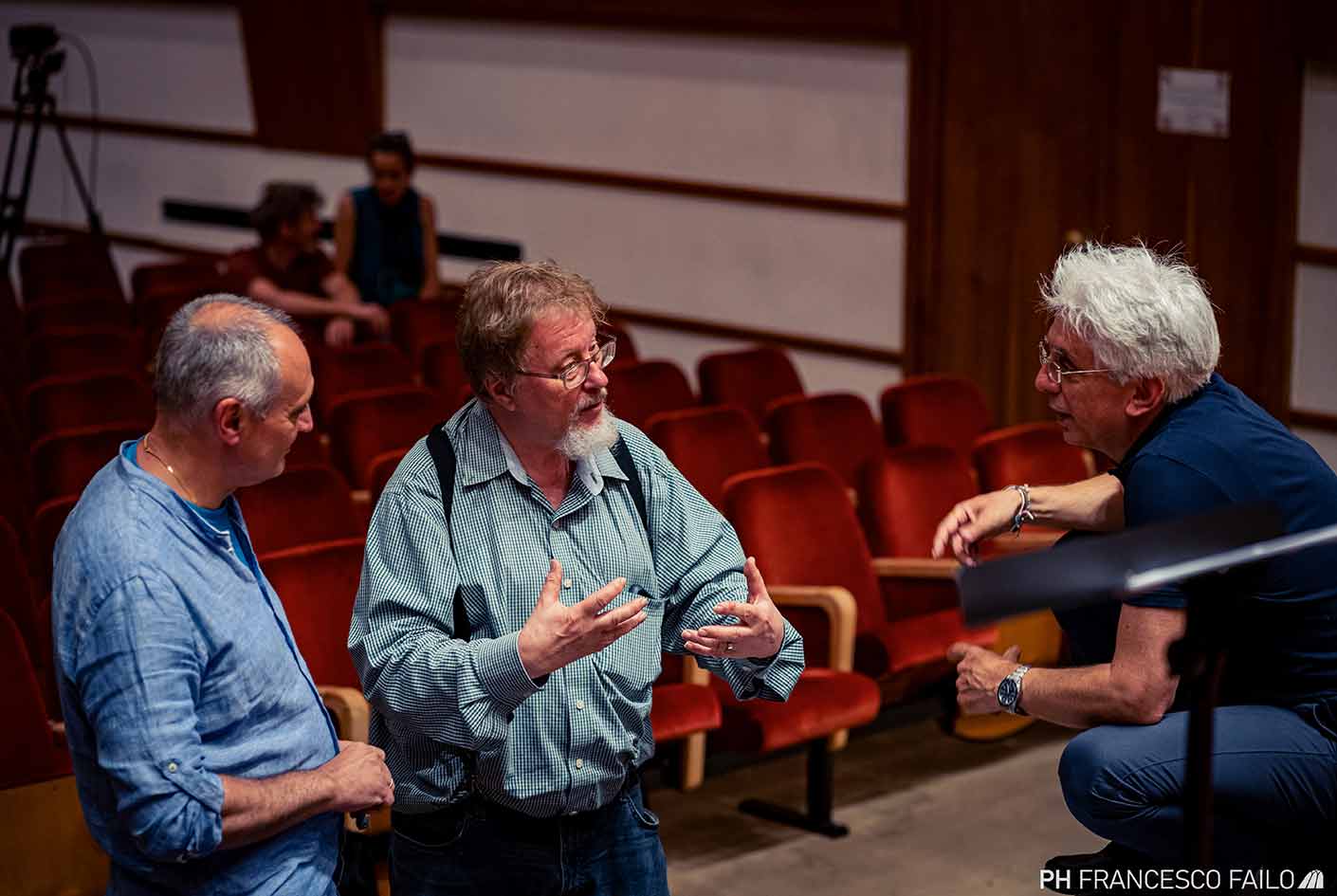 Luca Macchi, Georg Friedrich Haas,  Maurizio Colasanti at the conference G. F. Haas - Thinking in Music